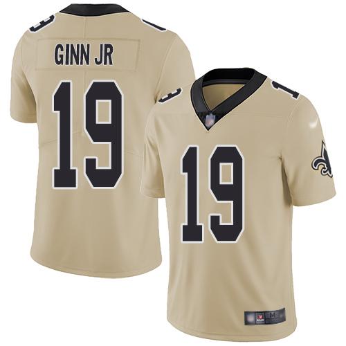 Men New Orleans Saints Limited Gold Ted Ginn Jr Jersey NFL Football #19 Inverted Legend Jersey